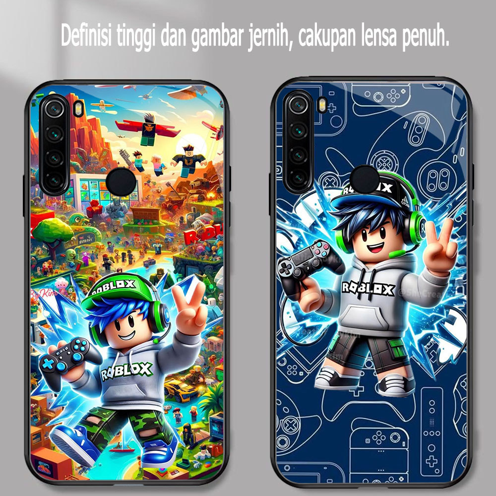 TS-44 FREE ROBLOX KACA lembut hitam Casing untuk Xiaomi Redmi Note 8A 10 9 8 Pro Lite
