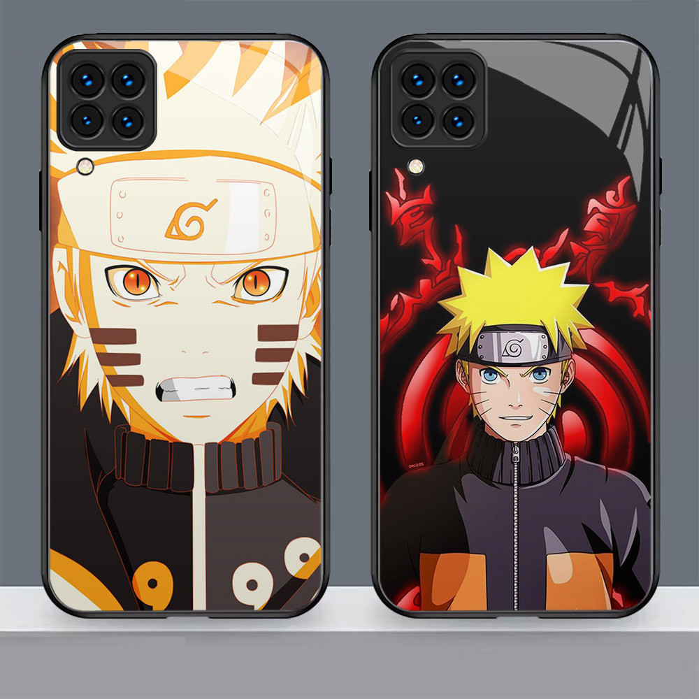 N-12 NARUTO HD Kaca Casing untuk Samsung Galaxy M32 A22 A12 M12 5G Case