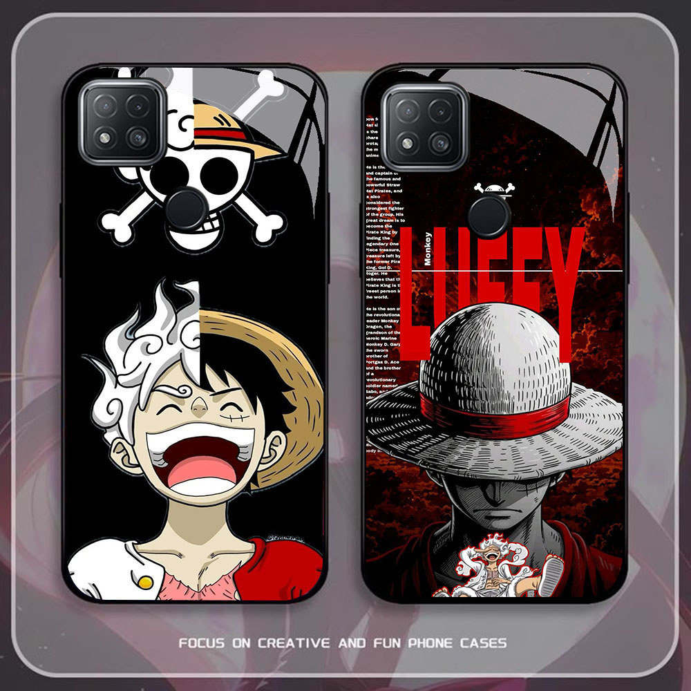 TK-55 Monkey D. Luffy HD Glass Casing untuk Xiaomi Redmi 9C 10C 10A 11A 9T 11 12 12C Poco M3 C3 C31 