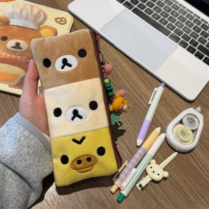 Tas Penyimpanan Rilakkuma Lucu Jepang Dompet Koin Tas Kartu Dompet Pendek Dompet Koin Mewah
