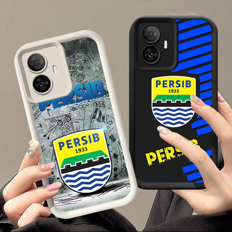 UP-63 Persib Bandung Shockproof soft Casing untuk OPPO Reno F25 10 13F 11 11F Pro 5G