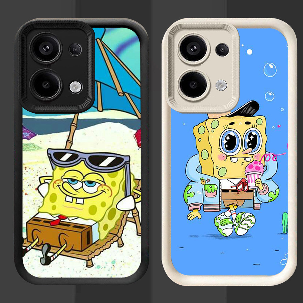 R64 SpongeBob Casing untuk OPPO Reno 15F 15FS A6 Pro A6X Hitam dan Putih