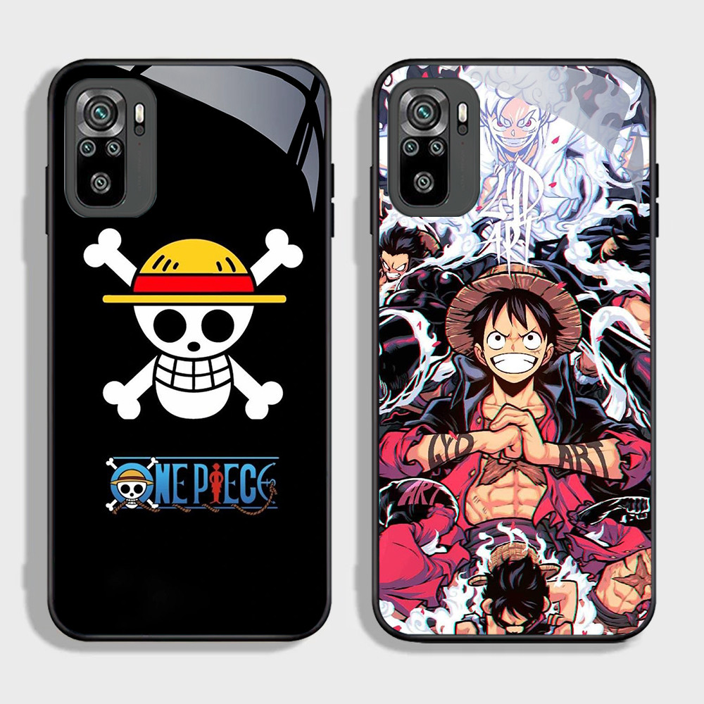 FB-30 One Piece Monkey D Luffy HD Glass Case Casing Kaca untuk Samsung Note S24 A16 A06 J6 A26 A56 S