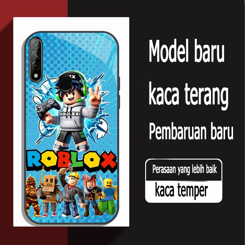TS-44 FREE ROBLOX KACA lembut hitam Casing untuk OPPO A53S A53 A31 A33 A32 2020 4G