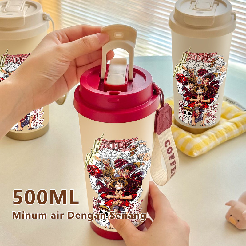 One - Piece Characters Anime COD  Tumbler kopi 500ml  Bottle Premium Termos air panas  Stainless ste