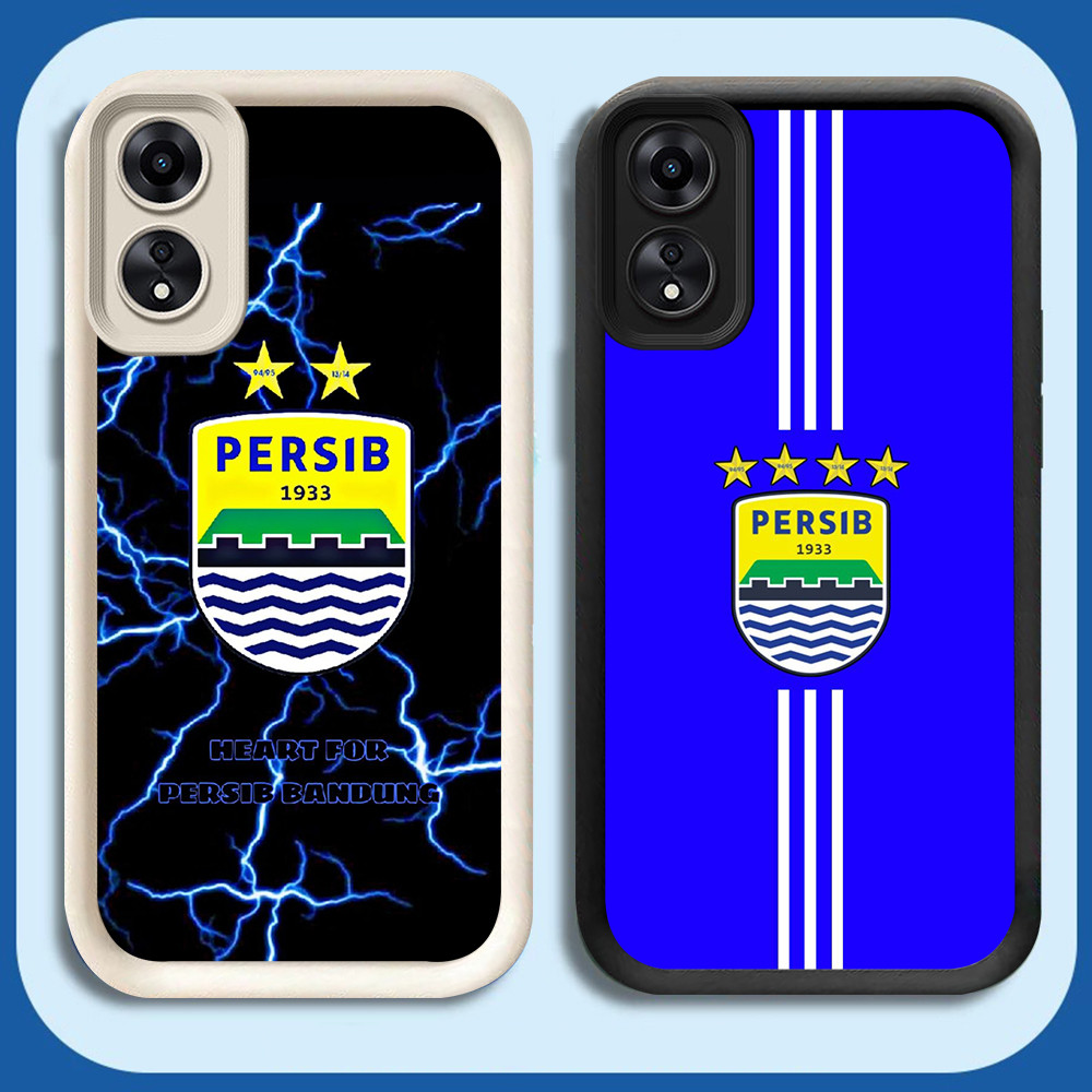 Casing untuk Silikon Hitam OPPO RENO 13F 2F 2Z A5X A5 A5i PRO 5G NO-19 Persib Bandung