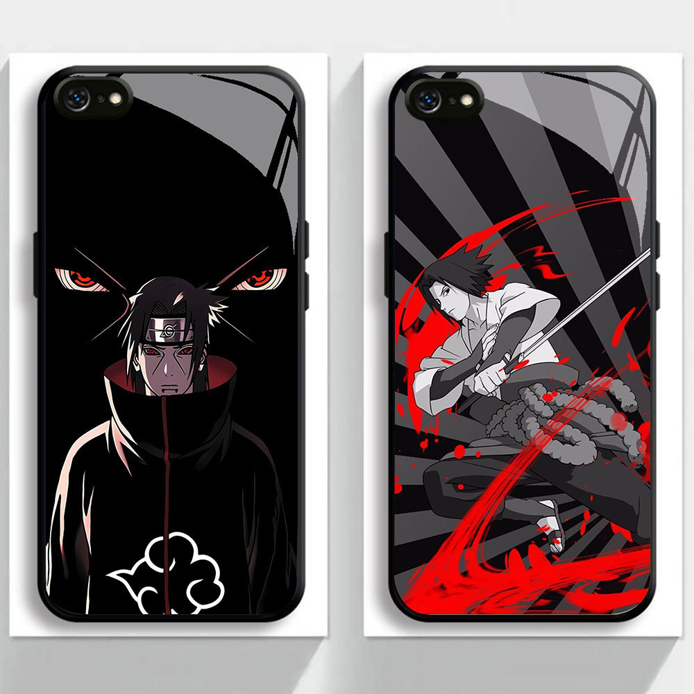 BF-95 Uchiha Sasuke HD Glass Casing untuk iPhone 6 6S 7 8 Plus SE X XS XR Max