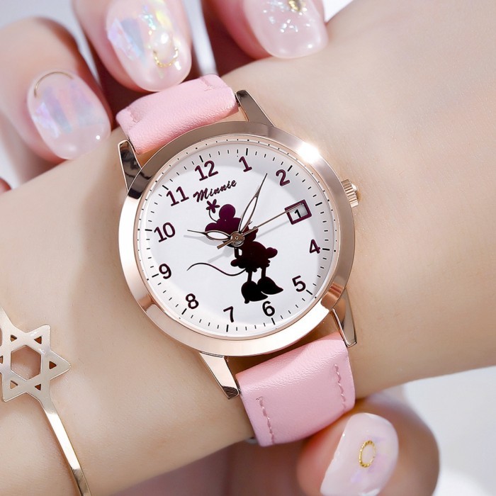 Disney Watch Mickey Minnie Calendar Fashion Trend Quartz Watch