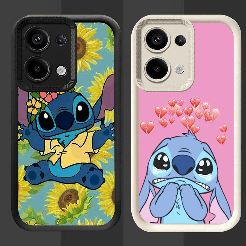 R102 Stitch Casing untuk OPPO Reno 15F 15FS A6 Pro A6X Hitam dan Putih