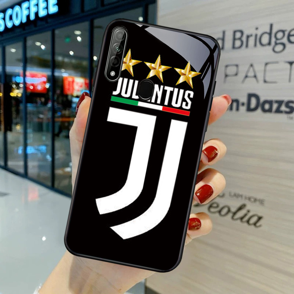 FB-17 J-Juventus Club HD Glass Case Casing Kaca untuk OPPO A5 A12 A11K F7 A5S F5 A12S A9 F9 Pro 2020