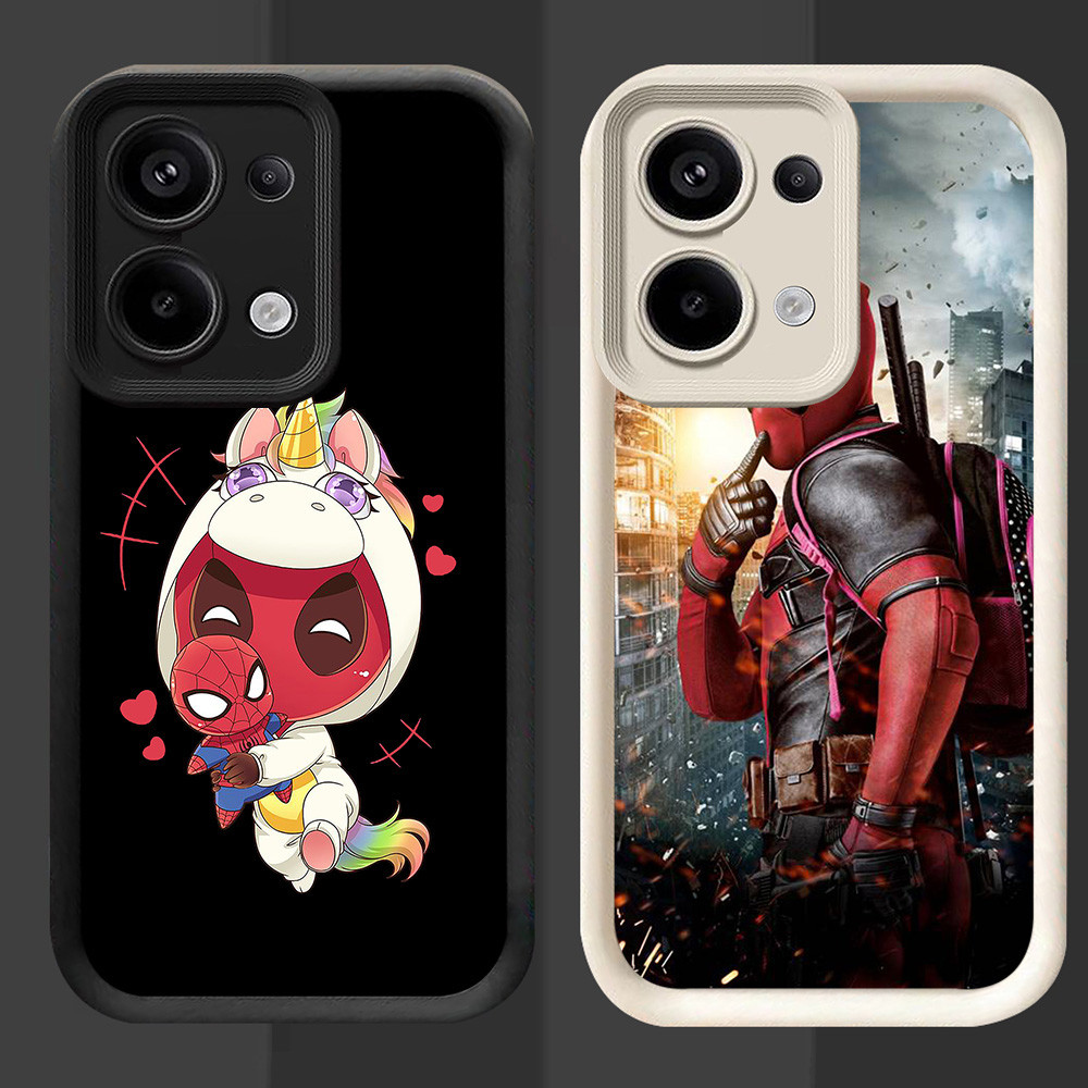 R55 Deadpool Casing untuk OPPO Reno 15F 15FS A6 Pro A6X Hitam dan Putih