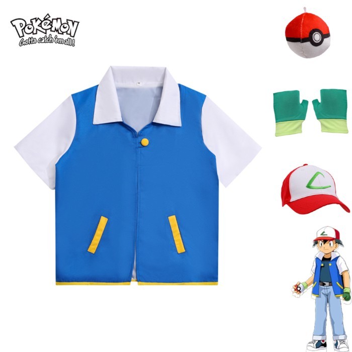 Pokemon Pokémon Xiaozhi Cos Suit Elf Ball Gloves Jacket Cosplay Two-dimensional Animation Suit
