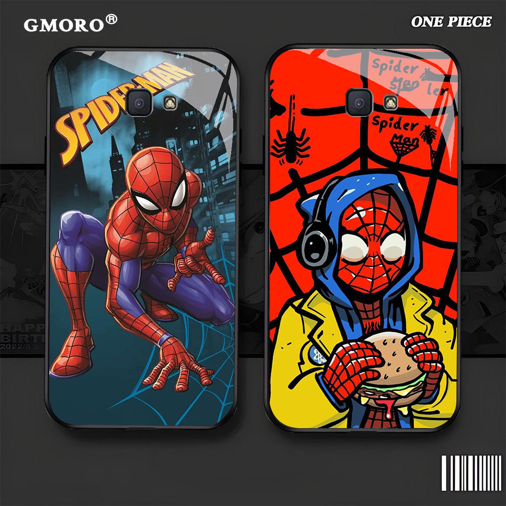TK-30 Spiderman HD Glass Casing untuk Samsung Note 9 S24 S25 FE Ultra J7 Prime J6 J4 Core Pro Plus