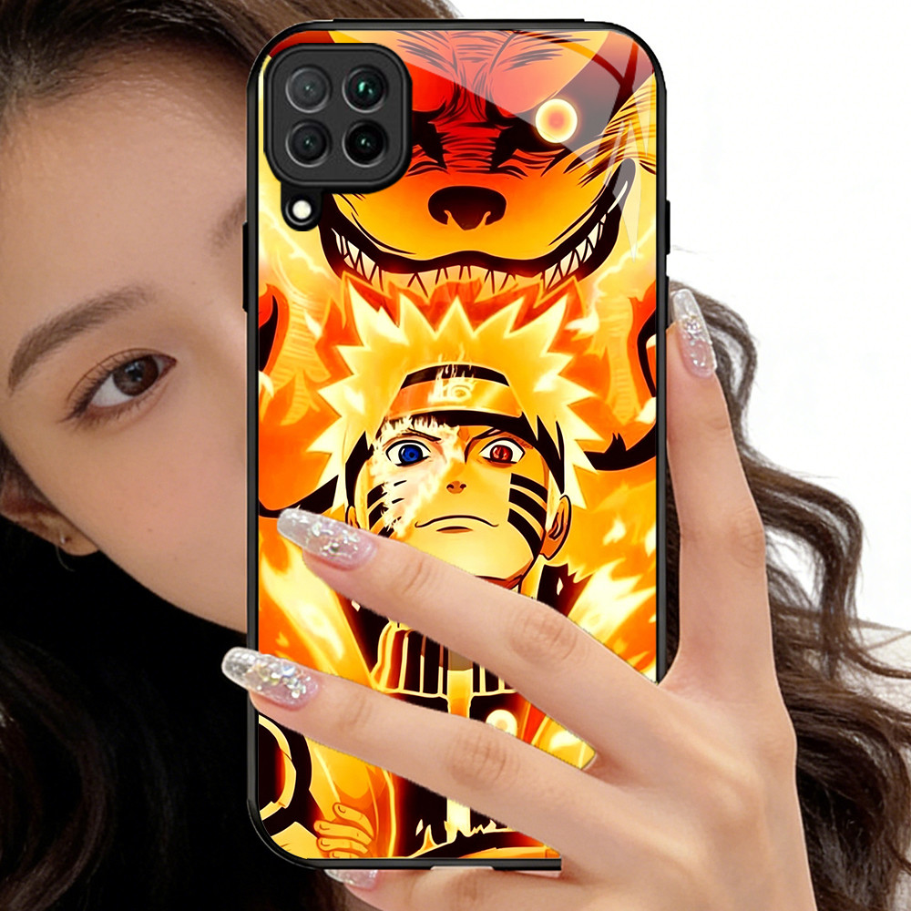 O-30 Naruto Casing ponsel kaca tempered Samsung A22 A12 M12 M32 5G