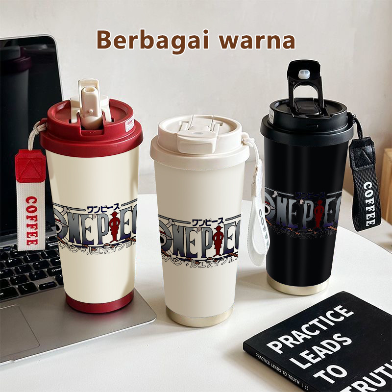One Piece Anime Logo COD  Tumbler kopi 500ml  Bottle Premium Termos air panas  Stainless steel 316 V