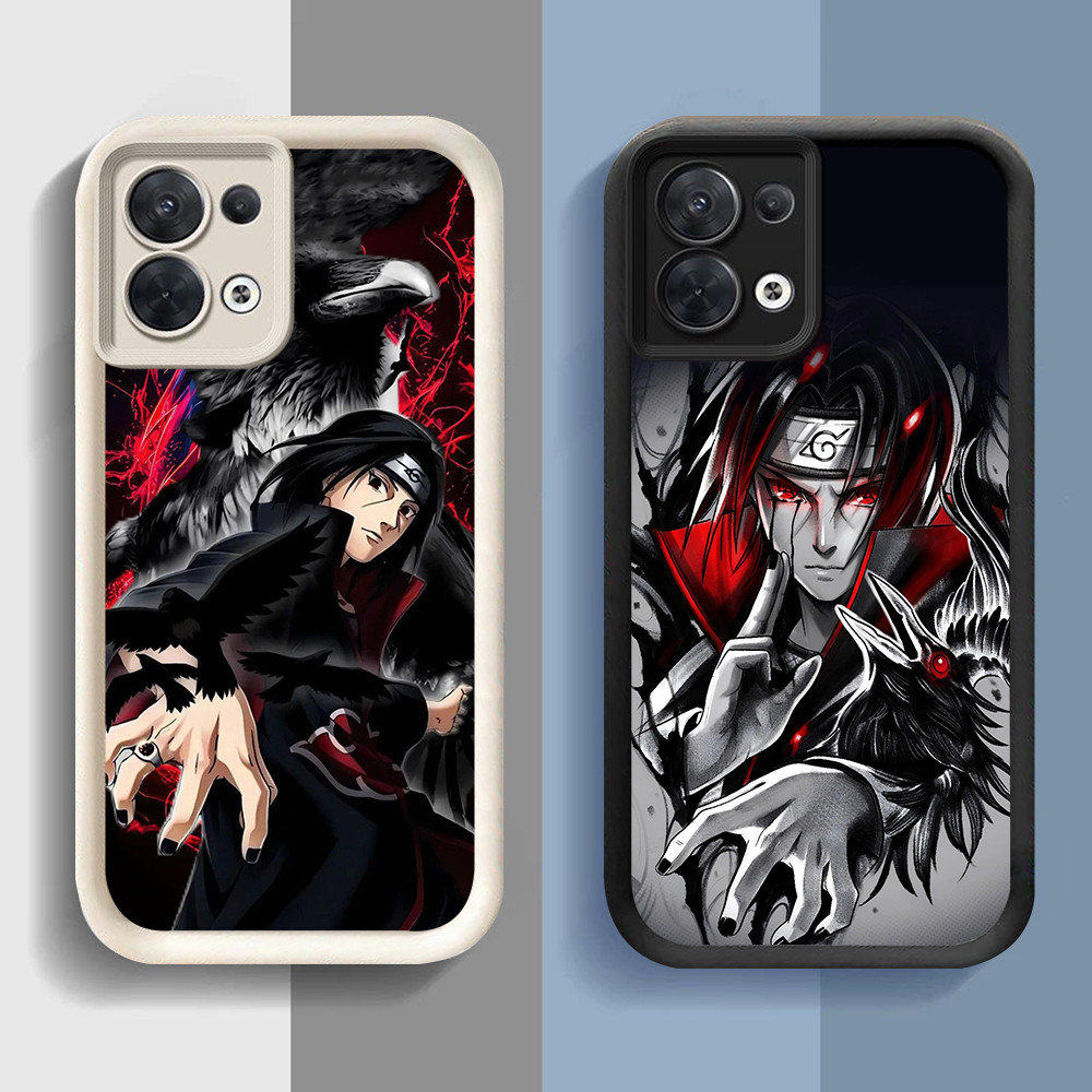 Casing untuk Silikon Hitam OPPO A92 A91 A78 A77s A77 A76 A9 5G AB-10 Naruto Akatsuki