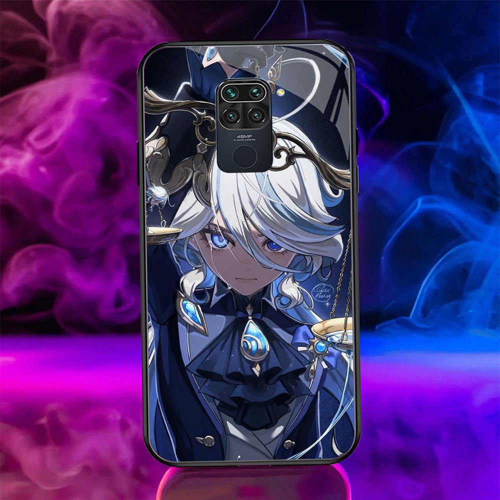 UP-43 Genshin Impact Casing KACA untuk Xiaomi Redmi Note Poco M2 NFC X3 9 9S Pro