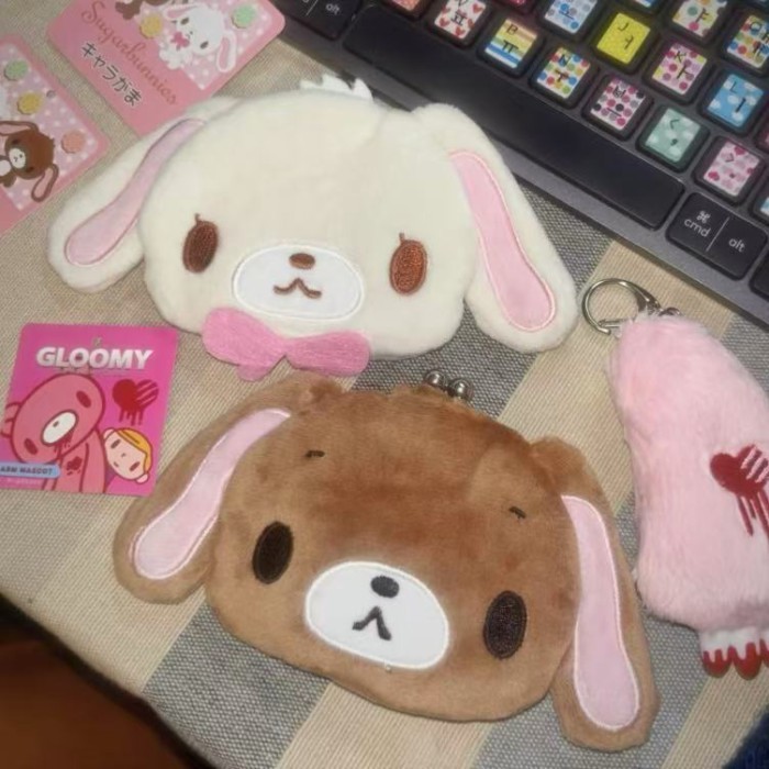 Tas Emas Mini Sanrio Kitty Asli Jepang Dompet Koin Tas Emas Kelinci Karamel Makanan Penutup