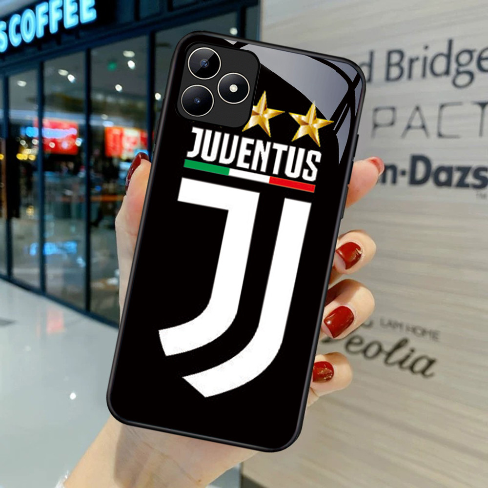 FB-17 J-Juventus Club HD Glass Case Casing Kaca untuk OPPO Reno A9X 2F A9 F11 2019 A74 A16 2Z A16S A