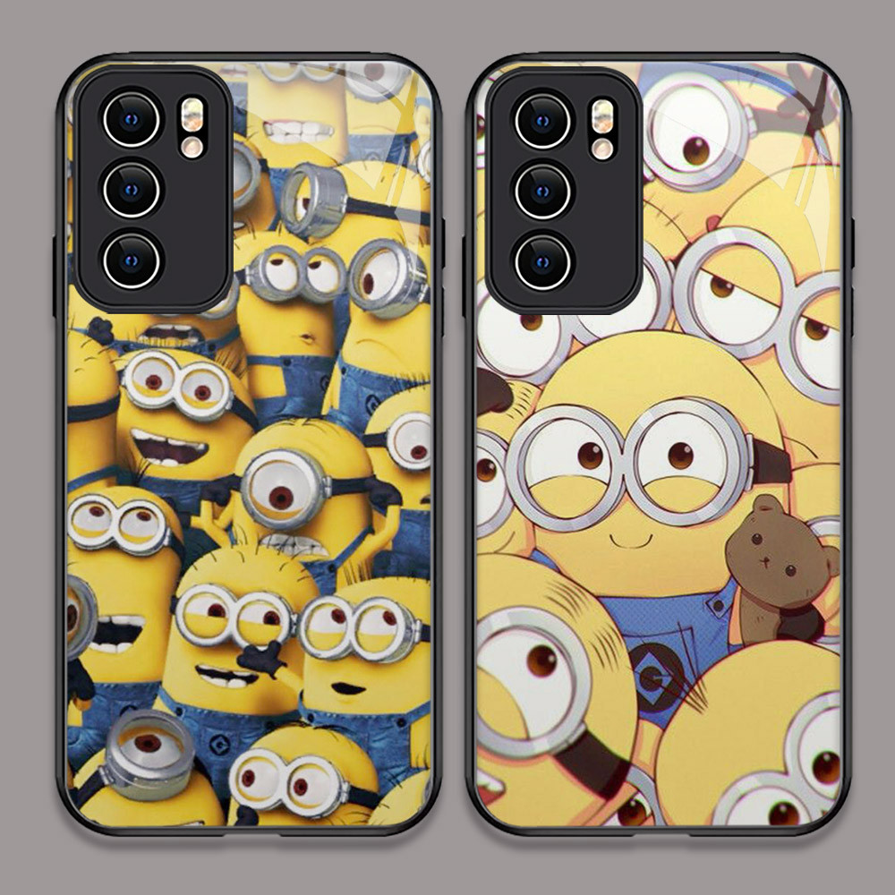U-24 Minions HD Kaca Casing untuk OPPO A72 A54S A92 A94 A16 A52 A16S Reno 5F A95 A74 Case