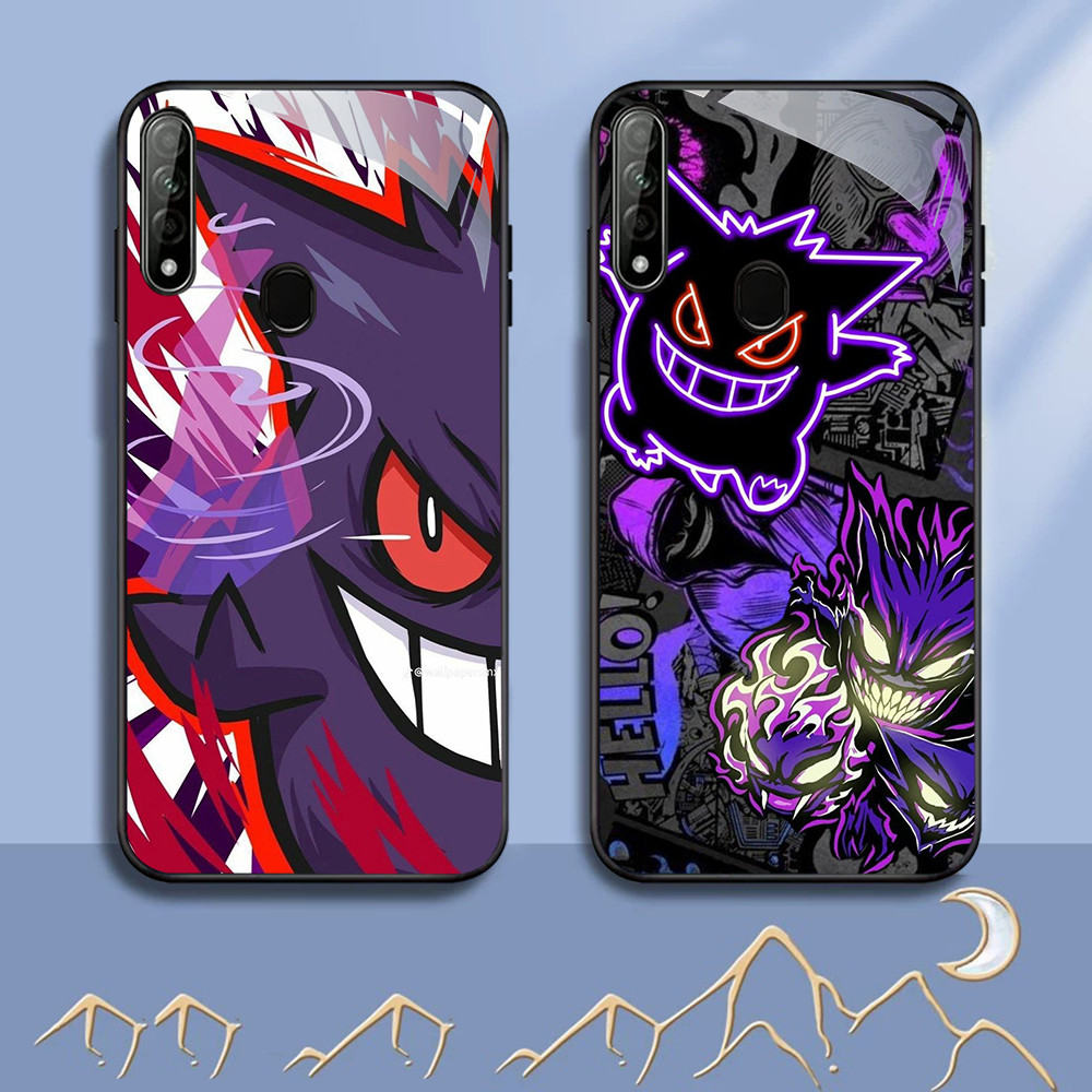 FA-34 Pokemon Gengar HD Glass Case Casing Kaca untuk OPPO A5 A12 A11K F7 A5S F5 A12S A9 F9 Pro 2020