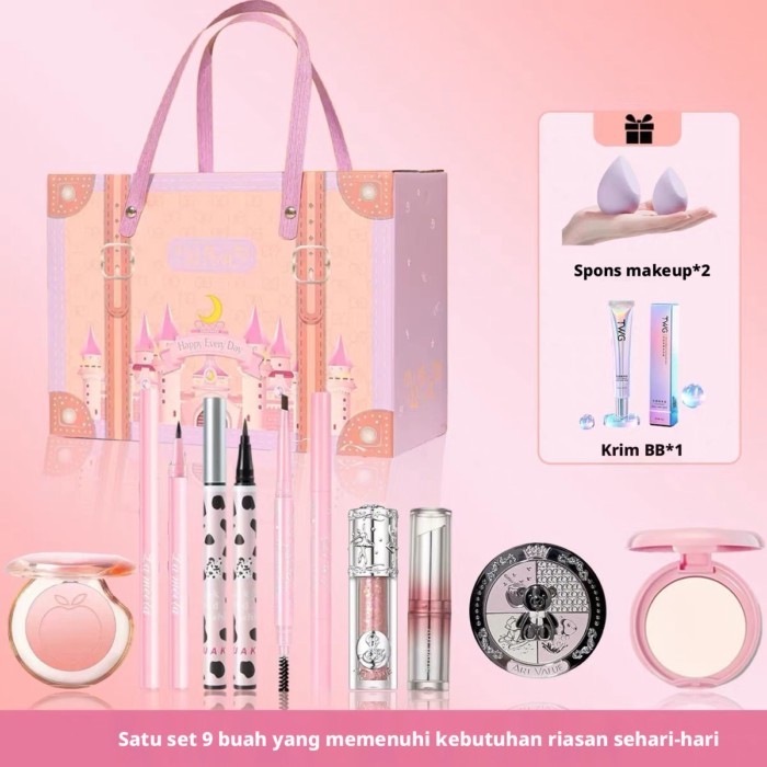 Set Lipstik Beruang Putri Kotak Kado Rias Set Lengkap Kosmetik untuk Pemula dan Pelajar Kado Ulang
