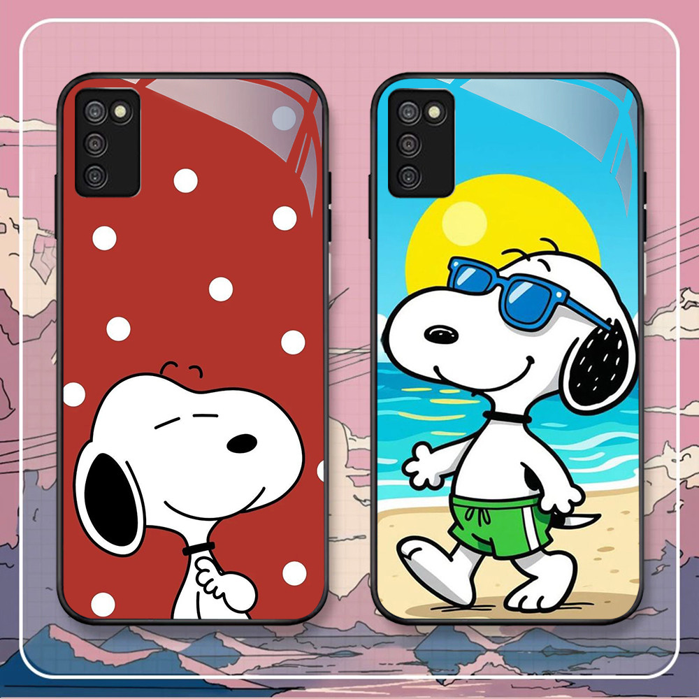FB-45 Snoopy dog HD Glass Case Casing Kaca untuk Samsung Core A51 M02S 164mm A04E A02S A03S A04 A71 