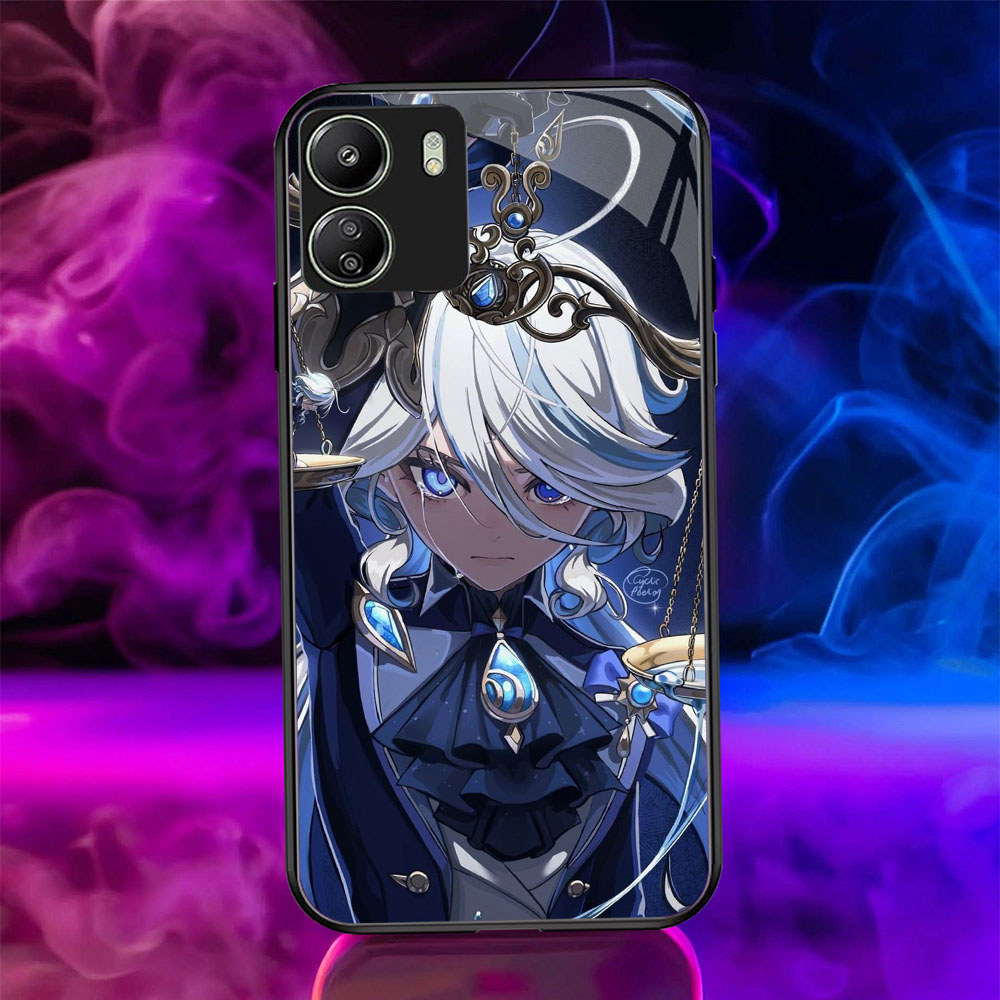 UP-43 Genshin Impact Casing KACA untuk Xiaomi Redmi Note Poco A2 A1 13C X6 13 13Pro Note13ProPlus C6