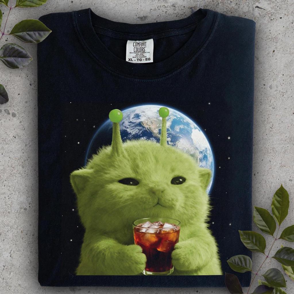 Kucing Alien, Kucing Luar Angkasa, Kucing Minum Coke, Kucing Minum Cola, Kucing Konyol, Meme Glorp, 