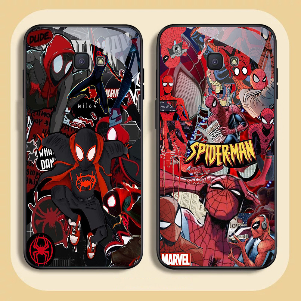 FA-17 Marvel Spider-Man HD Glass Case Casing Kaca untuk Samsung A73 J7 Core A32 A52S A72 J4 A33 A53 