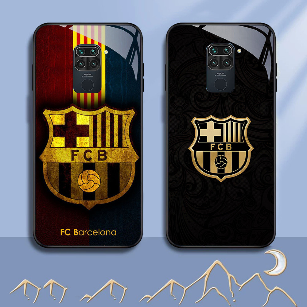 FA-11 FC Barcelona HD Glass Case Casing Kaca untuk Xiaomi Redmi Note Poco C75 14C M3 14R NFC C71 M4 