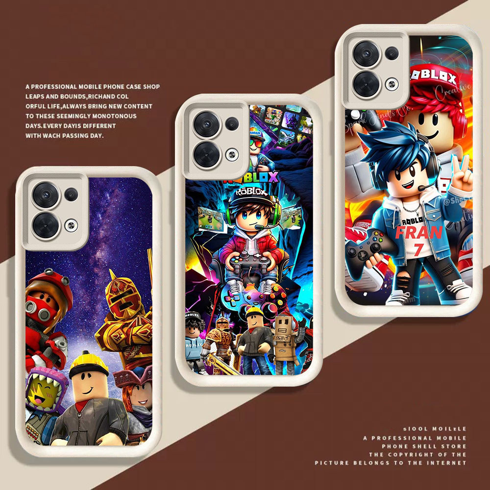 Casing untuk Silikon Hitam OPPO A92 A91 A78 A77s A77 A76 A9 5G AB-23 Roblox LIONEL