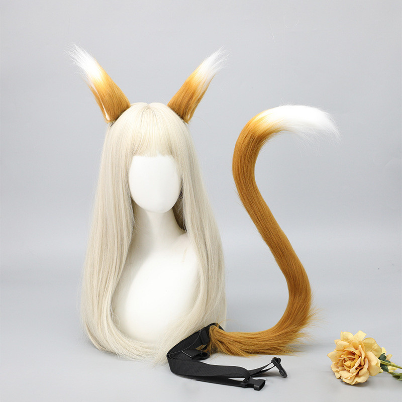 Cosplay Aksesoris cosplay telinga  hewan gaya Lolita gadis Jepang, aksesoris ekor kucing berbulu pan
