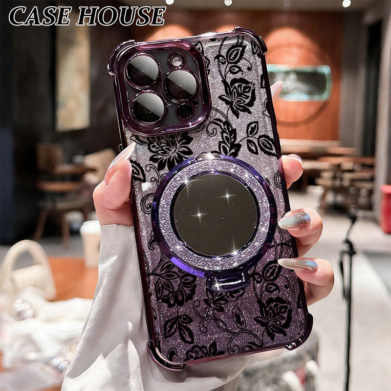 Glitter Card Case HP Samsung A10S A14 5G A20 A23 A52S Stand Holder Cermin Casing Samsung A03S A13 A3
