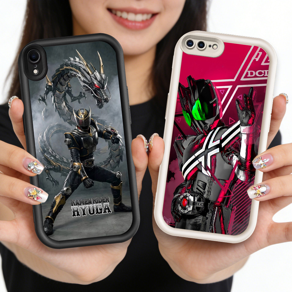 O-27 Kamen Rider Casing HP Silikon untuk iPhone XS 7 6 XR X 8 Max Plus