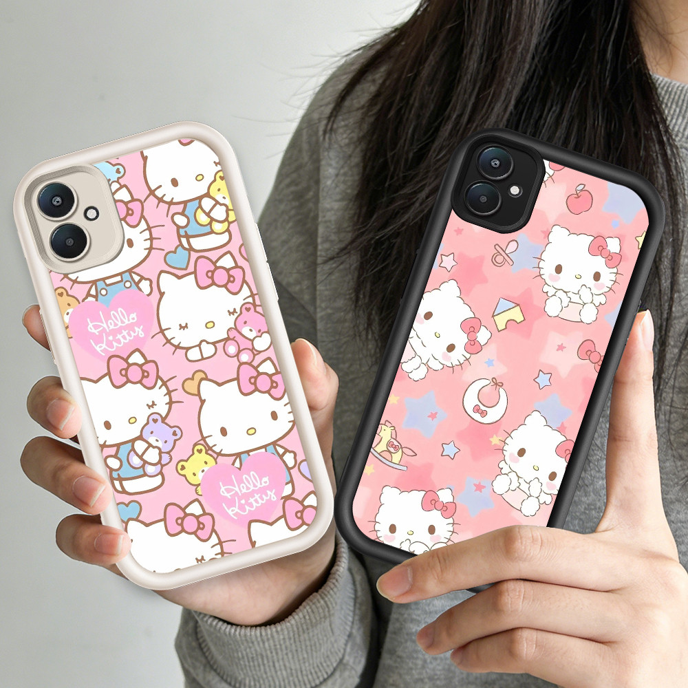 O-22 Hello Kitty Casing HP Silikon untuk Xiaomi Redmi Note 13C A2 6A 9A 7 K60 9T A1 Ultra Pro