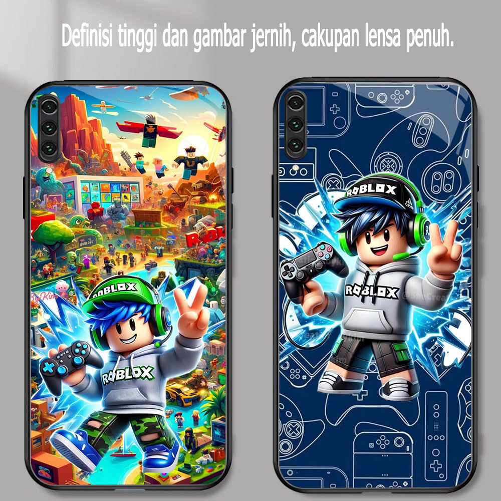 TS-44 FREE ROBLOX KACA lembut hitam Casing untuk Samsung Note A7 A10 A70S A50 A70 A02 10Plus 10 2018