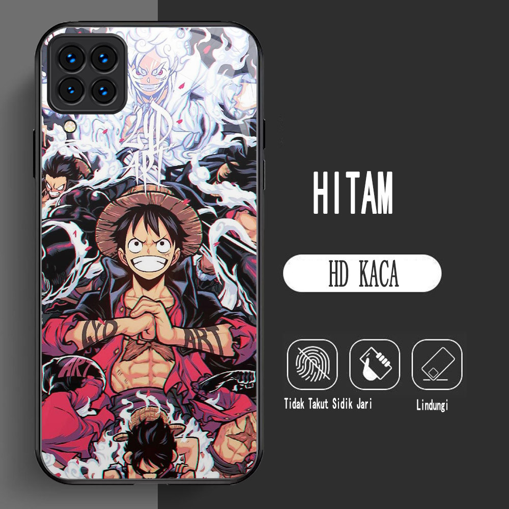 Y-13 One Piece Luffy HD Kaca Casing untuk Samsung Galaxy A12 M12 A22 M32 5G Case