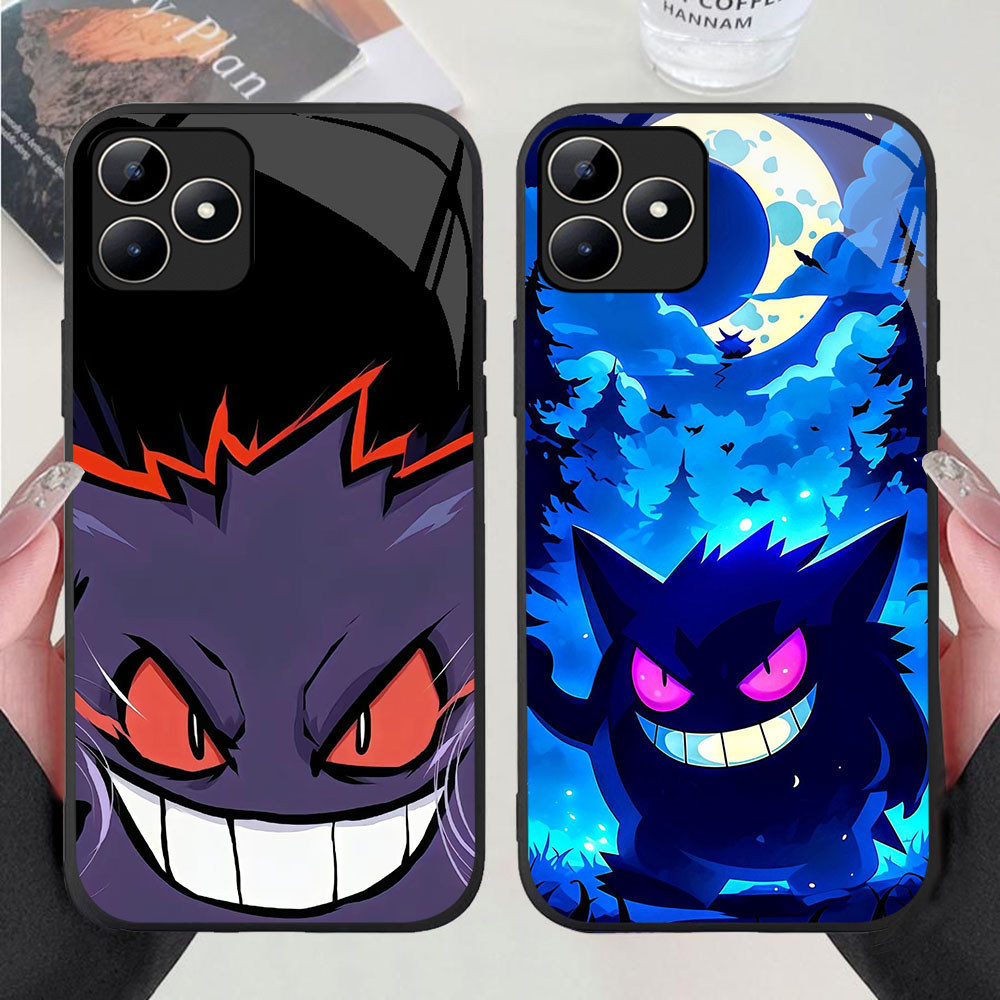 BF-35 Anime Gengar HD Glass Casing HP Realme 7i C67 C31 C55 C53 C33 C35 C17 GT 6 Narzo N53 50A Prime