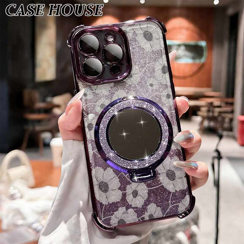 Glitter Card Case HP Samsung A10S A14 5G A20 A23 A52S Stand Holder Cermin Casing Samsung A03S A13 A3