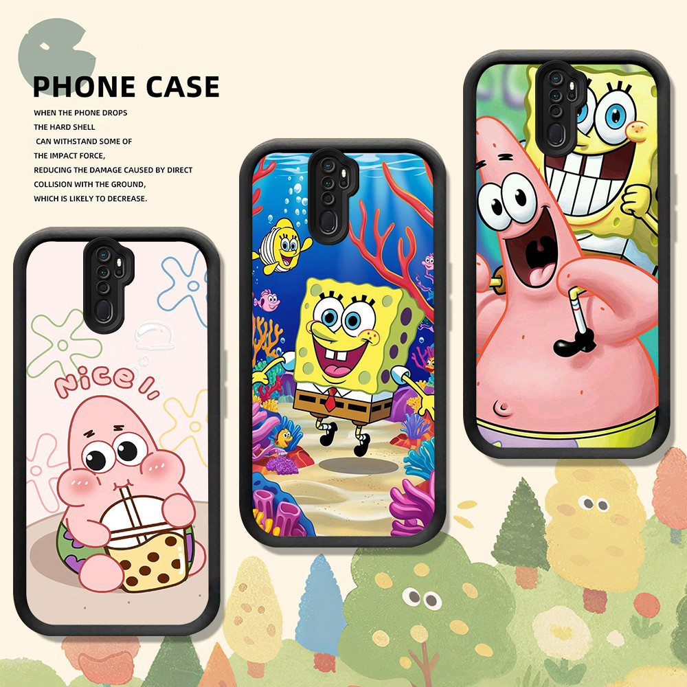 Casing untuk Silikon Hitam OPPO Reno F25 F23 F21 F19S F9 10 Pro 5G NO-26 SpongeBob SquarePants