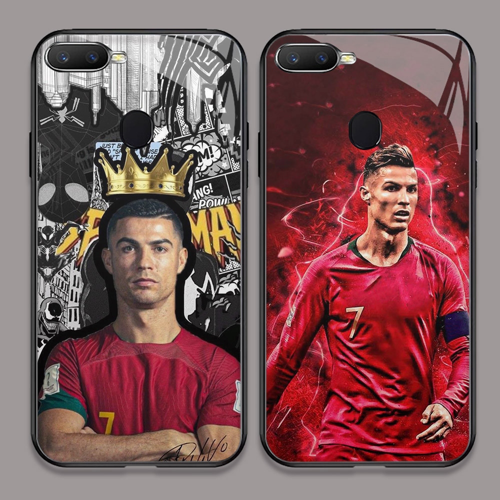 U-16 Ron_aldo King HD Kaca Casing untuk OPPO F9 A12S A11K A7 A12 A5S A3S F5 A12E F7 Pro Case