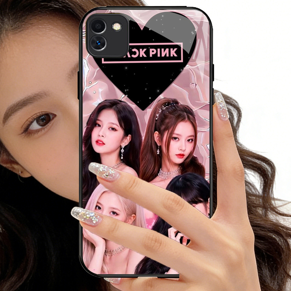 O-6 BLACKPINK Casing ponsel kaca tempered Samsung A04 A05 A03 A04E Core M04 F04