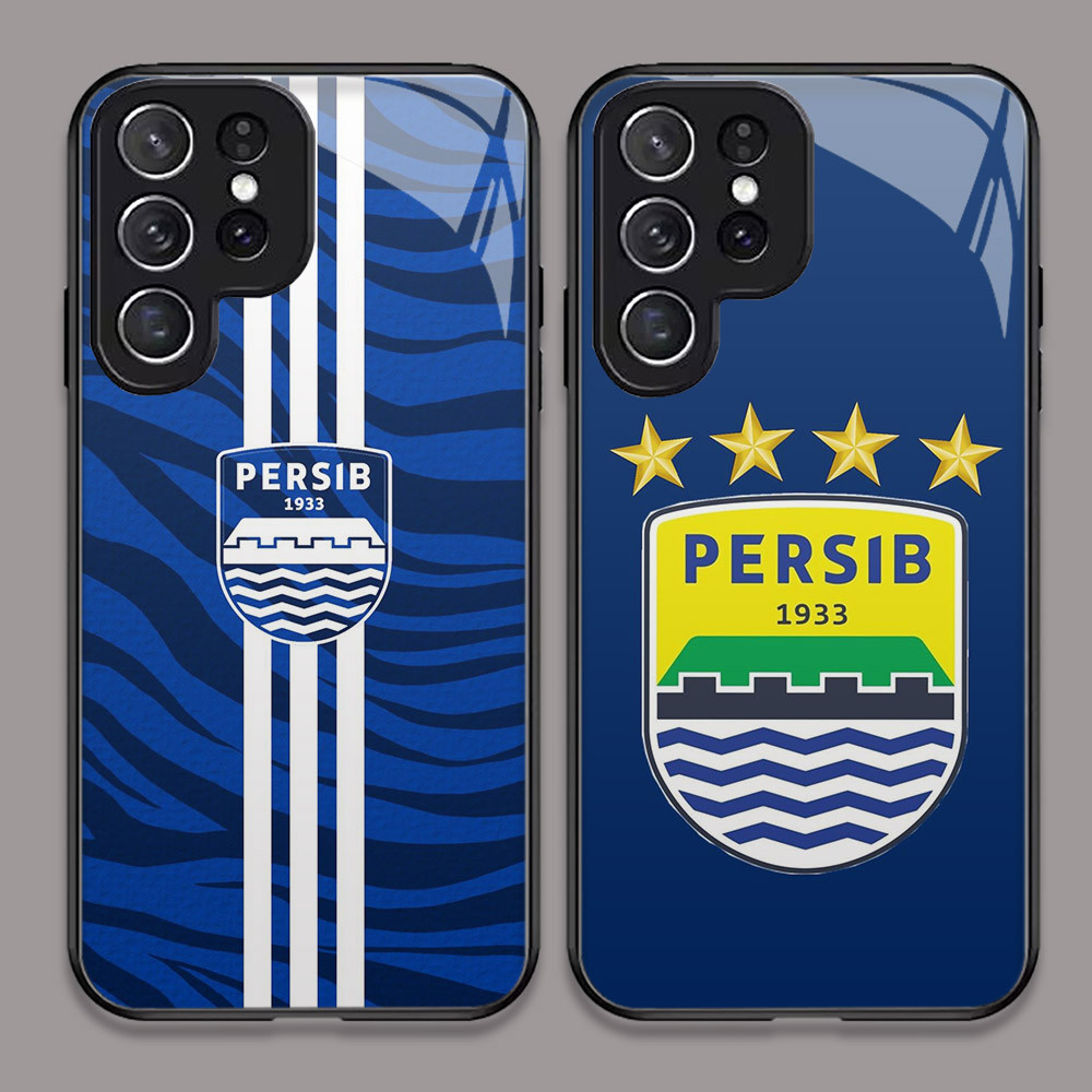 U-30 Persib King HD Kaca Casing untuk Samsung S24 S21 S25 FE Plus Ultra Case