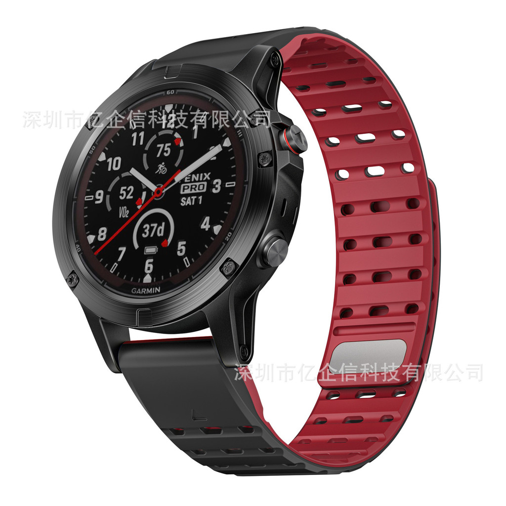 Aksesoris Jam Tangan - Tali silikon magnetik warna Garmin 22mm cocok untuk Garmin, tali jam tangan o