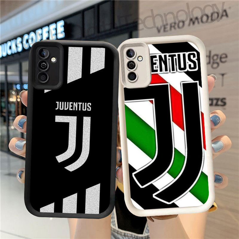 GK-34 FCJUVENTUS LOGO Silikon hitam putih Casing untuk Samsung A34 A24 FE S25 A25 A35 A17 S24 A26 Ul