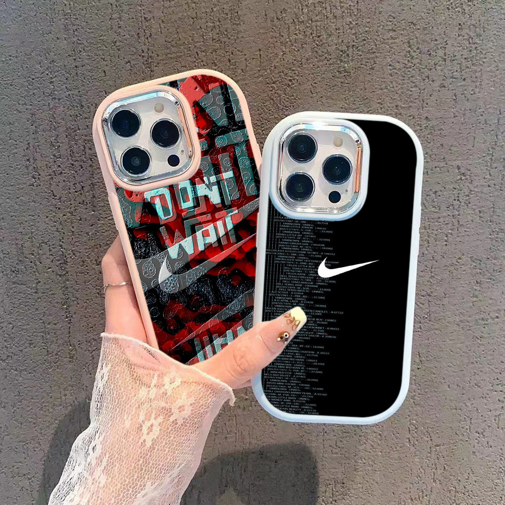 Softcase Silikon Plating Casing Hp Case untuk OPPO Reno13 F Reno11 F Reno8 T Reno7 Z 4G 5G KK41 Nike