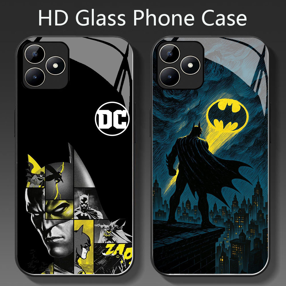 BW-46 DC Batman HD Glass Casing untuk Oppo A3X A3i A40 Realme C53 C31 C35 GT 6 Narzo N53 50A Prime