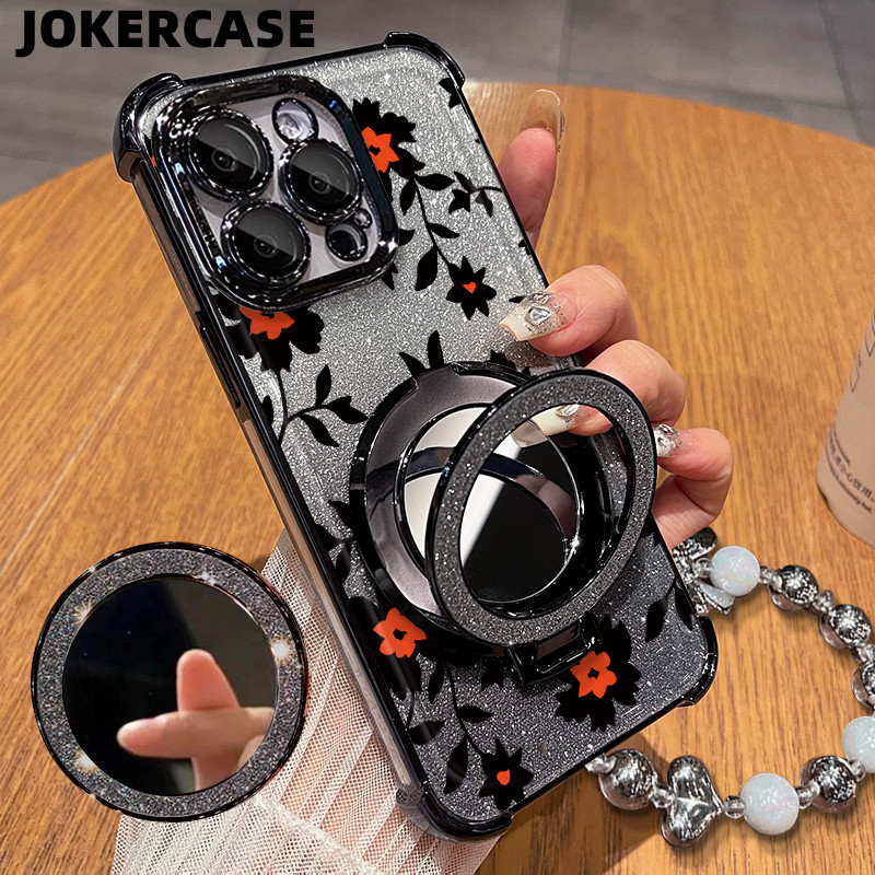 Glitter Card Case HP Samsung A21S A23 A30 A30S Cermin Bracket Stand Samsung Case Silikon Casing Sams