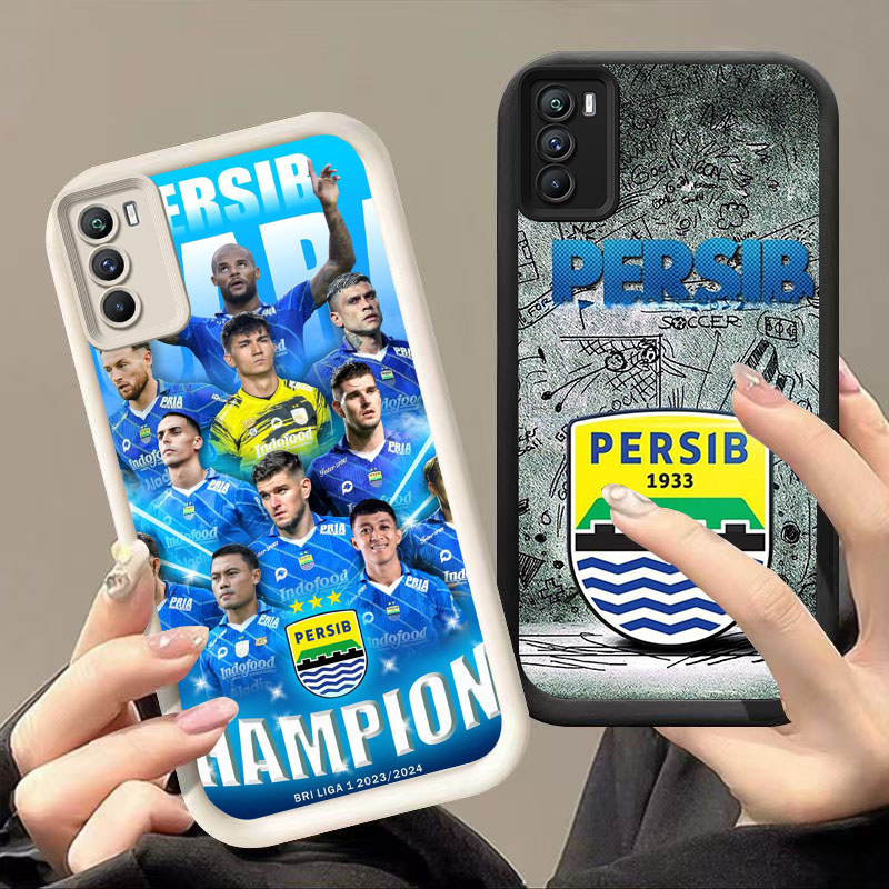 GK-39 Indonesian Persib Silikon hitam putih Casing untuk OPPO Realme A16s C75 A11S 7I A33 A53 A54S A